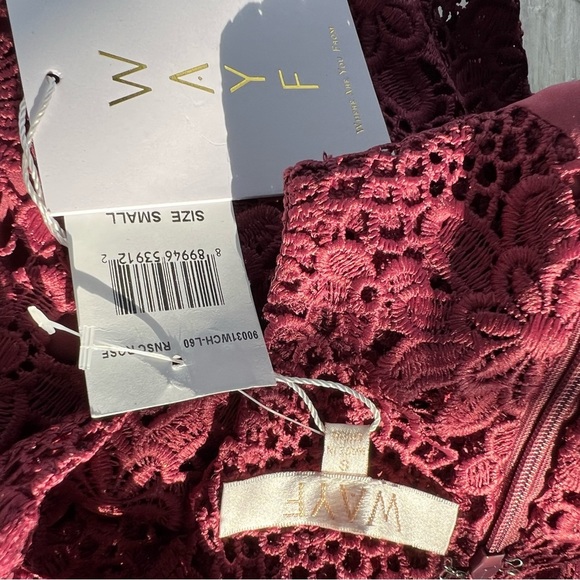 NWT WAYF Randy Floral Lace Embroidered Sleeveless Racerback Mini Dress S - Picture 7 of 10